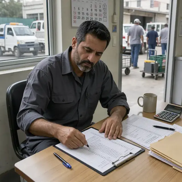 a desk with a clipboard holding a compliance checklist, license renewal forms, a controlled substance log sheet and a wall calendar with marked deadlines